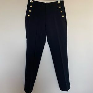 Black, sailor button, Banana Republic work pants!